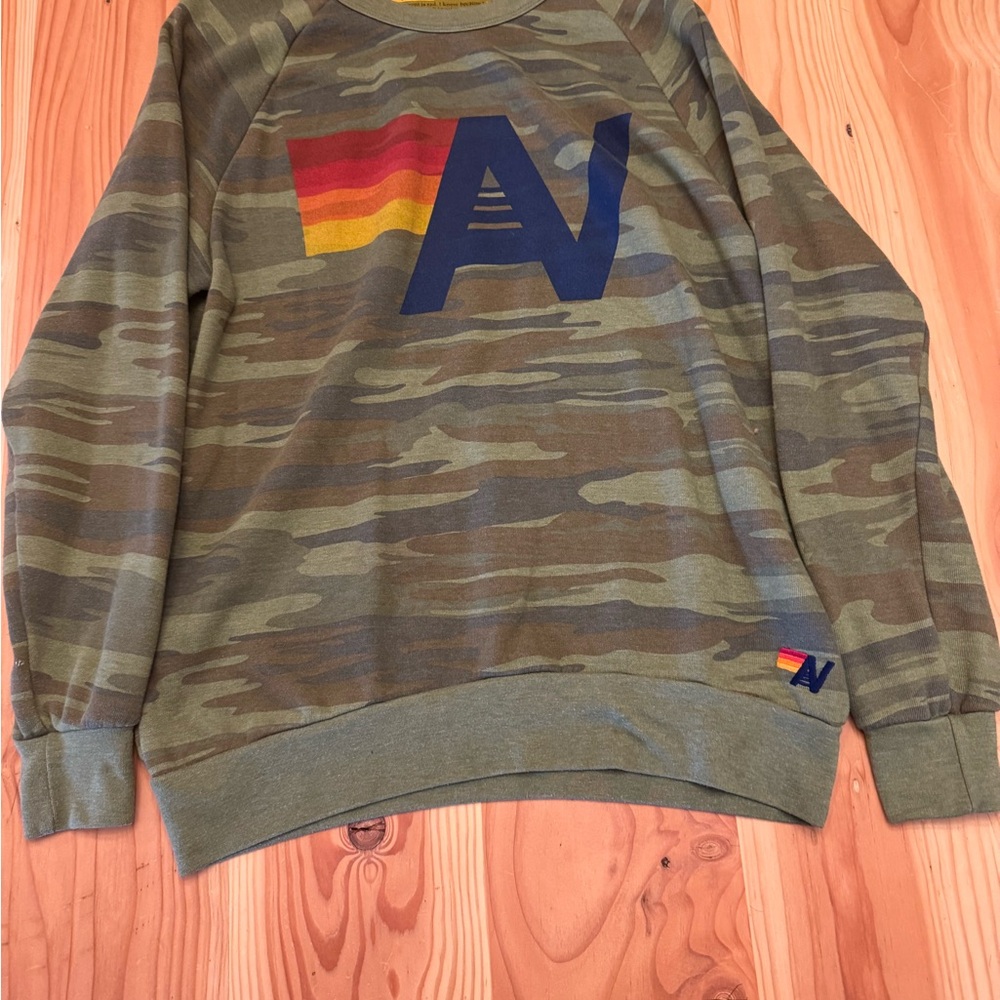 COPY - Aviator nation Camo Green Sweater with Logo